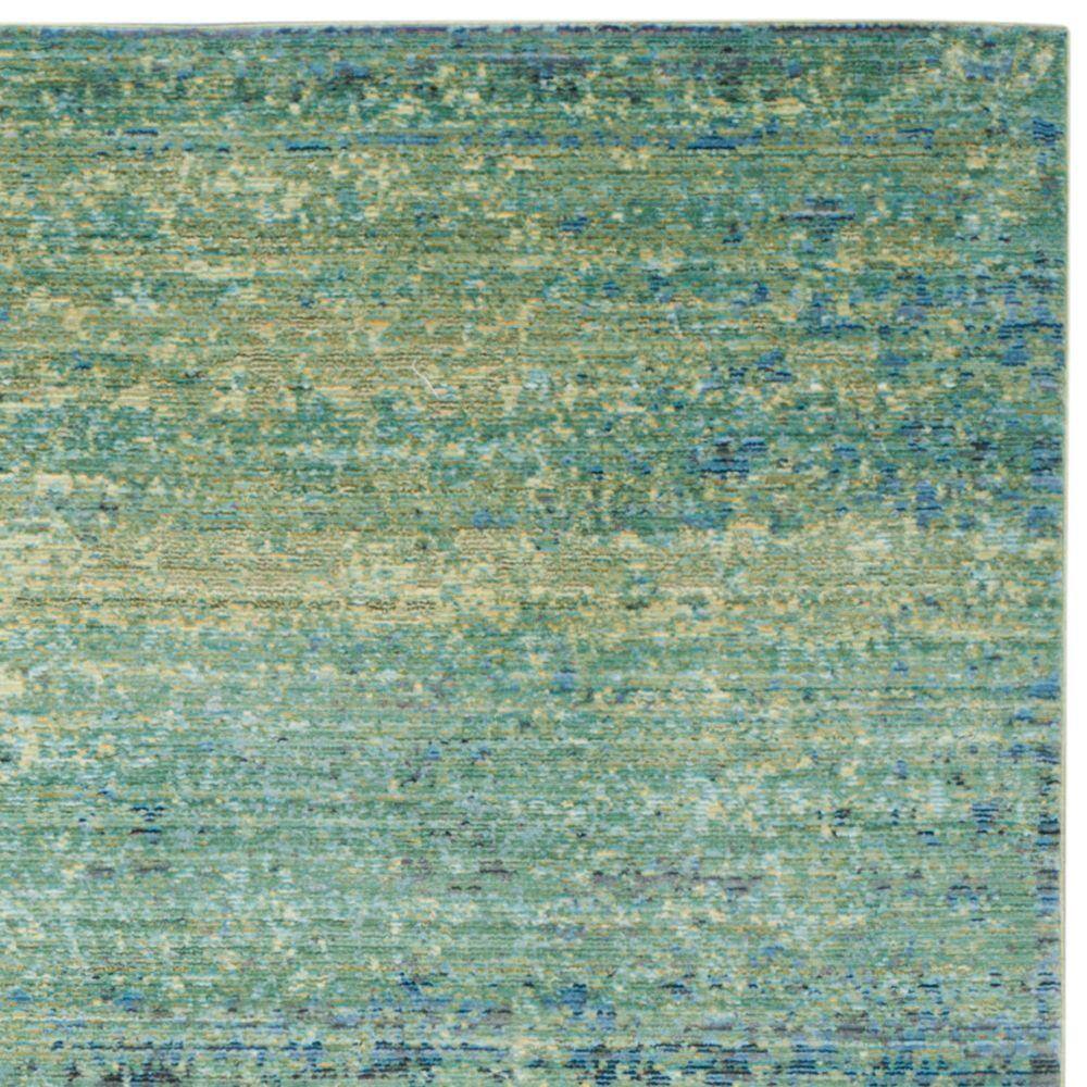 Lush Green Abstract 4' x 6' Hand-Knotted Wool Blend Area Rug