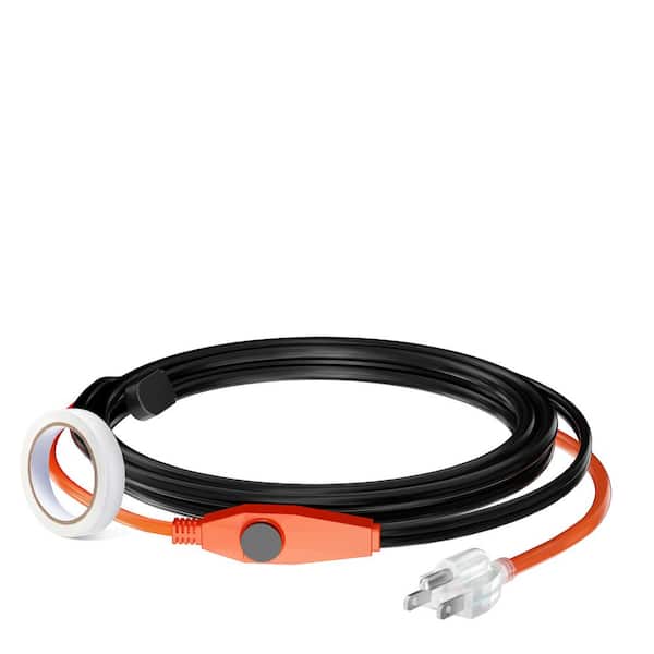 VEVOR Pipe Heating Cable, 3 ft. 7W/ft. Heat Tape for Pipes with Built-In Thermostat, Water Pipe Heat Cable Protects PVC Hose