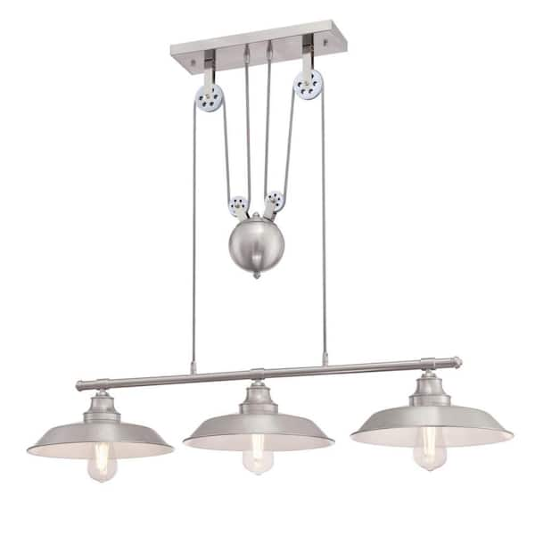 Westinghouse Iron Hill 3- -Light Brushed Nickel Island Pulley