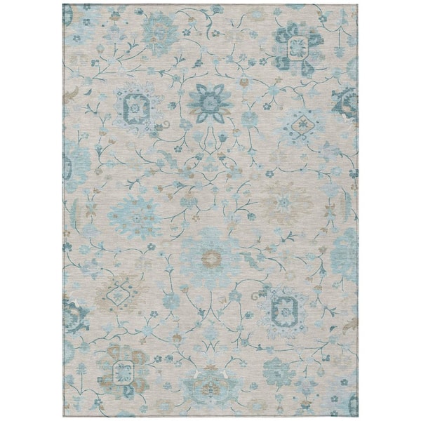 Chantille Machine Washable Indoor/Outdoor Abstract ACN2930 Linen 10 ft. x 14 ft. Area Rug