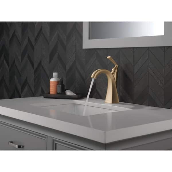 Pierce Gold Single-Handle Single Hole Bathroom Faucet in Champagne Bronze