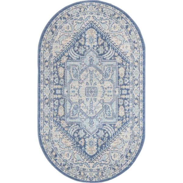 Unique Loom French Blue 3 ft. 3 in. x 5 ft. 3 in. Whitney Milano Area Rug