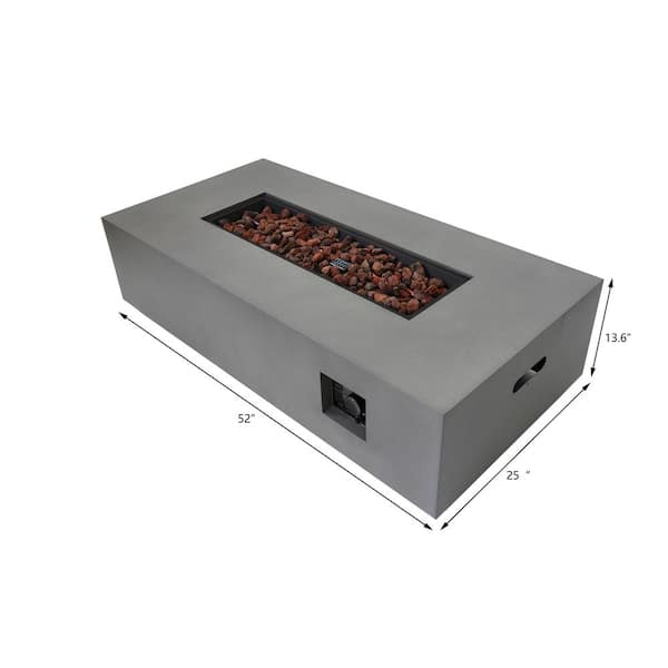Unbranded Sutter 52 in. W 50000 BTU Steel Propane Outdoor Fire Pit with Cover, Lid Included. Assembled Height 13.6 in.