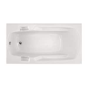 Studio 60 in. Acrylic Rectangular Drop-in Non-Whirlpool Bathtub in White