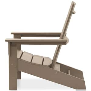Aria Weathered Wood Recycled Plastic Modern Adirondack Chair