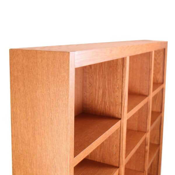 棚・シェルフ・ラック Hardwood & Engineered Wood  Office Concepts In Wood 84 in. Dry Oak Wood 18-shelf Standard Bookcase