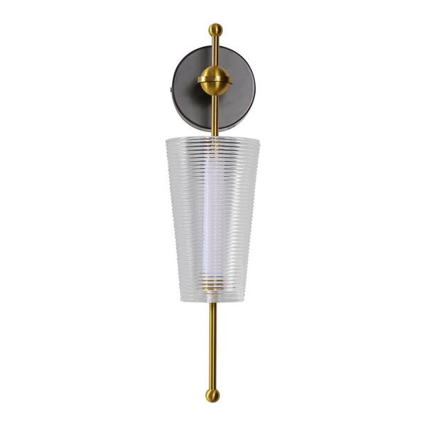 Brass Tube Wall Mounted Light Postmodern 1-Bulb Metal LED Sconce