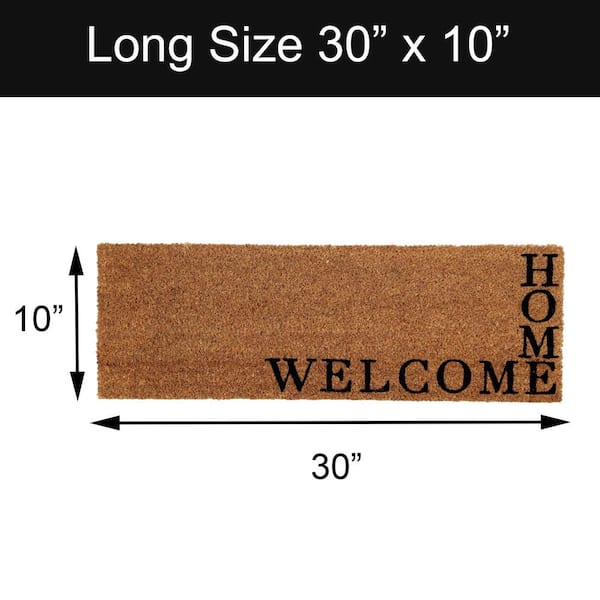 Welcome Home 30 in. x 10 in. Natural Sheltered Long Front Door Mat Coir  Coco Fibers 140481044 - The Home Depot