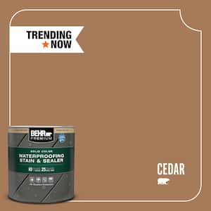 1 qt. #SC-146 Cedar Solid Color Waterproofing Exterior Wood Stain and Sealer