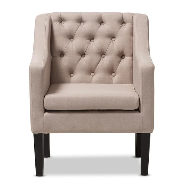 Baxton Studio Brittany Contemporary Beige Fabric Upholstered Accent Chair