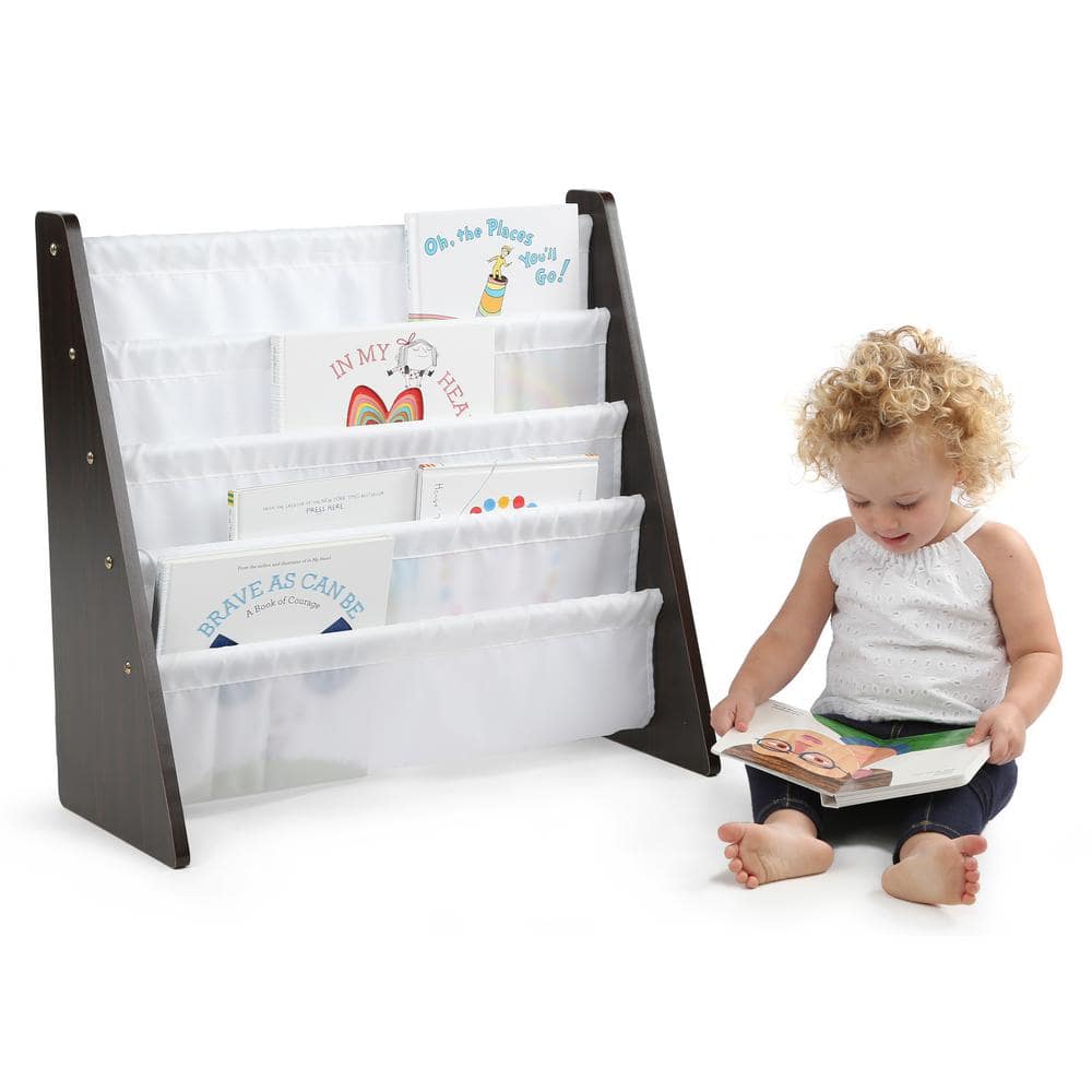 Espresso Collection Espresso/White Kids Book Rack Storage Bookshelf - thumbnail 4