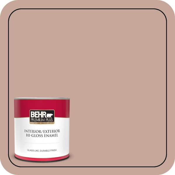 BEHR PREMIUM PLUS 1 qt. #ICC-53 Cozy Blanket Hi-Gloss Enamel Interior/Exterior Paint & Primer
