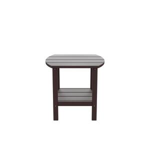 15.55 in. W x 18.7 in. D x 18.11 in. H HDPE side table, porch table, patio table for outdoor and pool, Brown