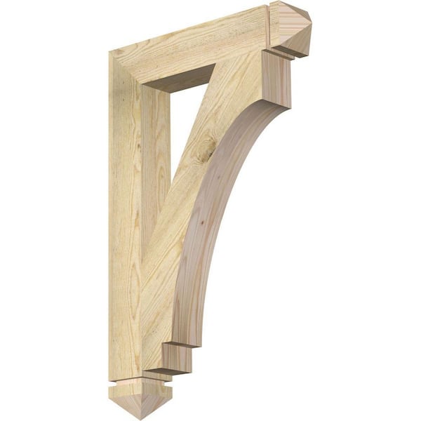 Ekena Millwork 4 in. x 34 in. x 22 in. Douglas Fir Imperial Arts and Crafts Rough Sawn Bracket