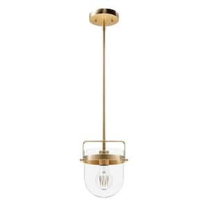 Karloff 1-Light Alturas Gold Island Pendant Light with Clear Glass Shade