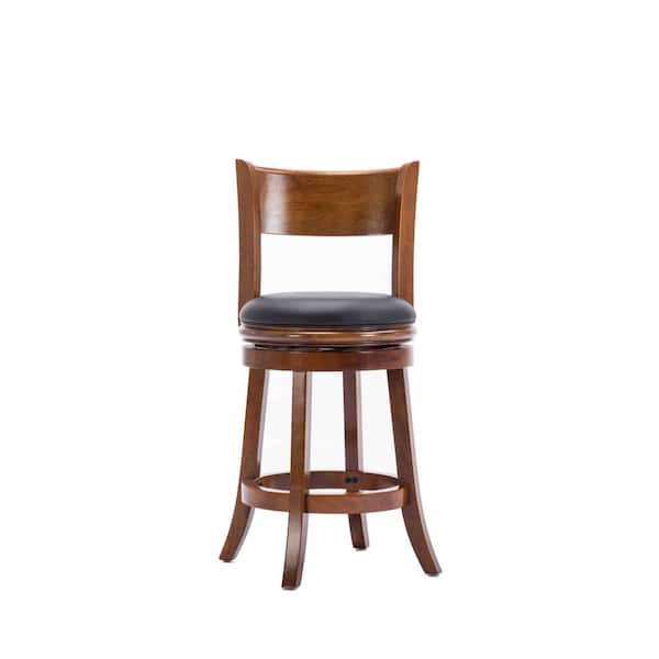Palmetto 24 in. Walnut finish Wood Frame Counter Height Bar Stool