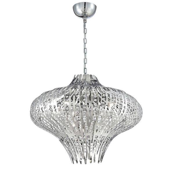 Eurofase Monica 9-Light Chrome and Clear Chandelier