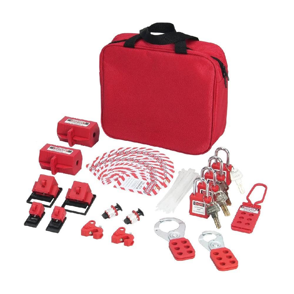 47-Piece Electrical Lockout/Tagout Kit with Padlocks, Hasps, Tags Plug and 