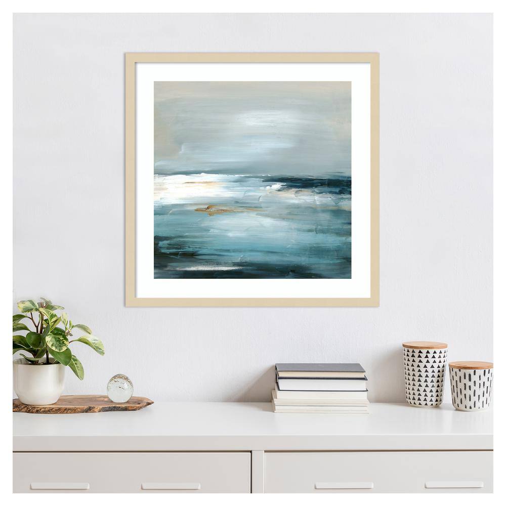 Be Bold II Abstract Seascape Blue and White Framed Print