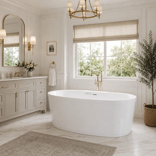 ANZZI Stone Belle 67 in. x 32 in. Flatbottom Freestanding