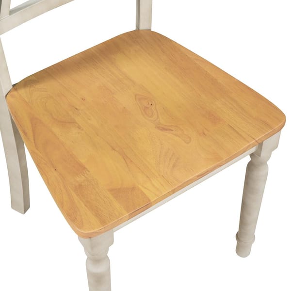 GOJANE Natural Plus Distressed White X Back Wood Breakfast Nook