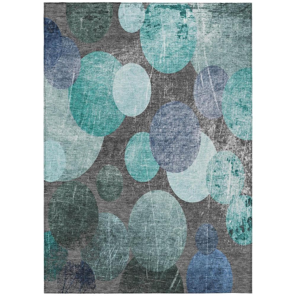 Gray Blue and Purple 5 ft. x 8 ft. Woven Abstract Rectangle Indoor/Outdoor Area Rug price history on PriceWatchPro
