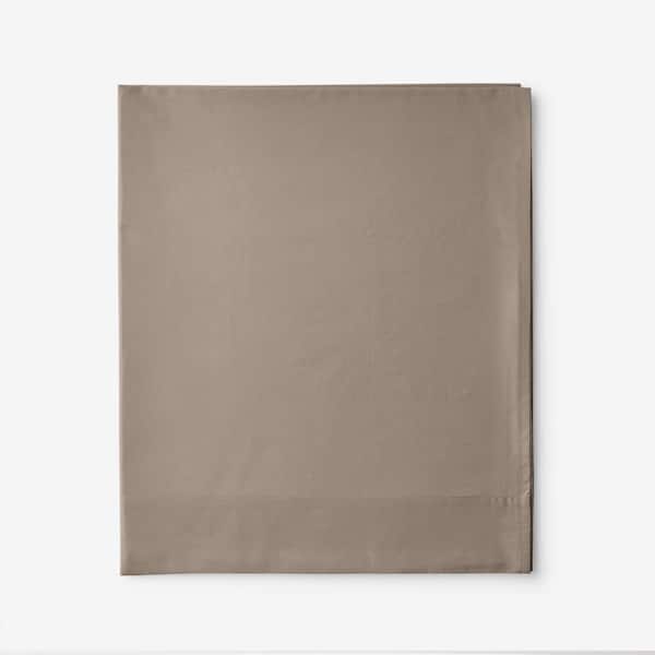 The Company Store Company Cotton Percale Mocha Solid 300-Thread Count Full Flat Sheet