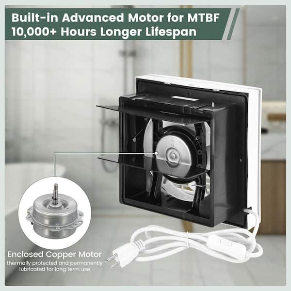 KIWDZFU 8-in. 310CFM Shutter Exhaust Fan for Window or Wall Mount