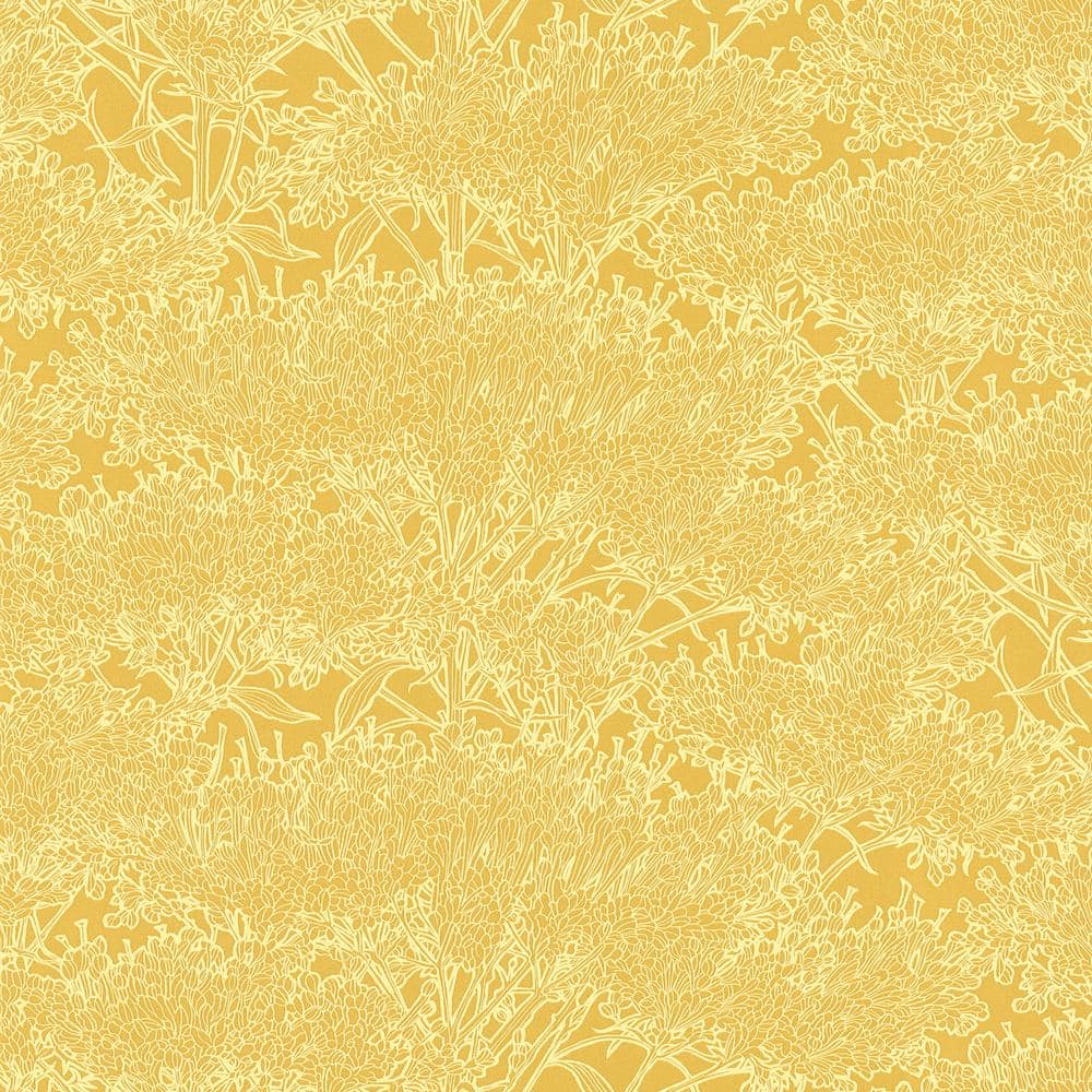 Absolutely Chic Yellow Cherry Blossom Motif Vinyl on Non-Woven Non-Pasted M