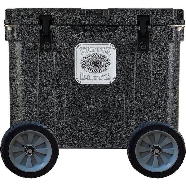 Vortex Elite 55 Qt. Rotational-Molded Customizable Cooler System with 2-Sets of Standard Wheels in Basalt