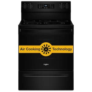 30 in. 5-Element Freestanding Electric Range in Black with Air Cooking Technology