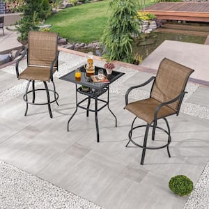 3-Piece Metal Bar Height Outdoor Dining Set