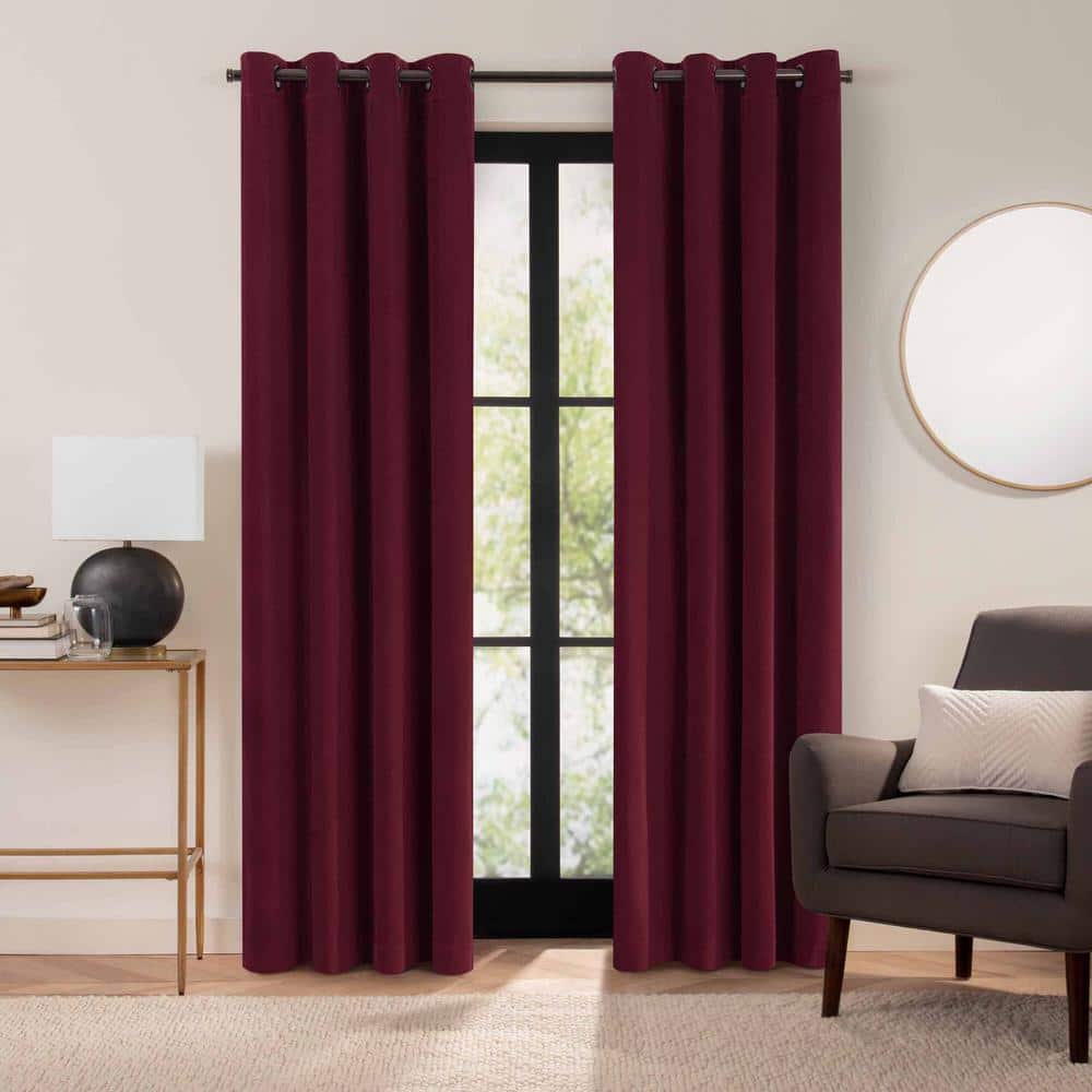 Luxury Cotton Velvet Port Solid Cotton 96 in. L x 50 in. W 100% Blackout Single Panel Grommet Curtain price history on PriceWatchPro