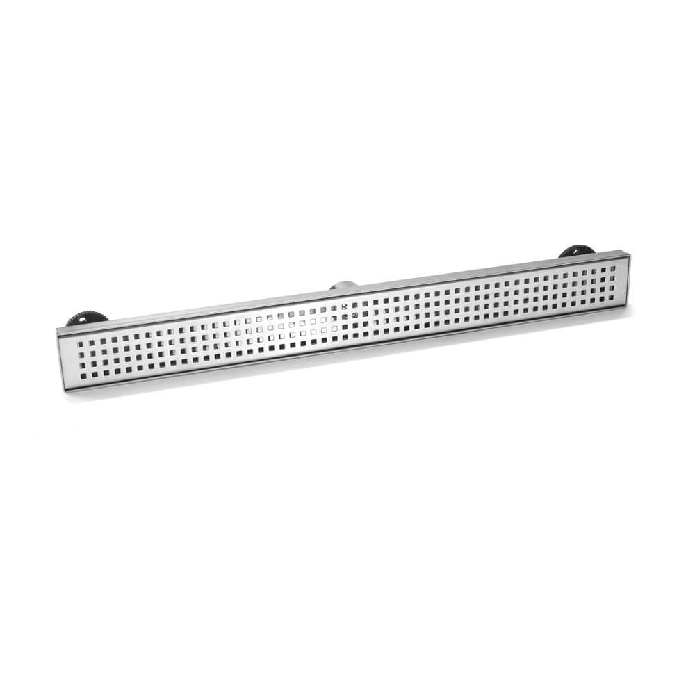 32 in. Stainless Steel Linear Shower Drain with Square Pattern Drain Cover in Brushed Nickel price history on PriceWatchPro