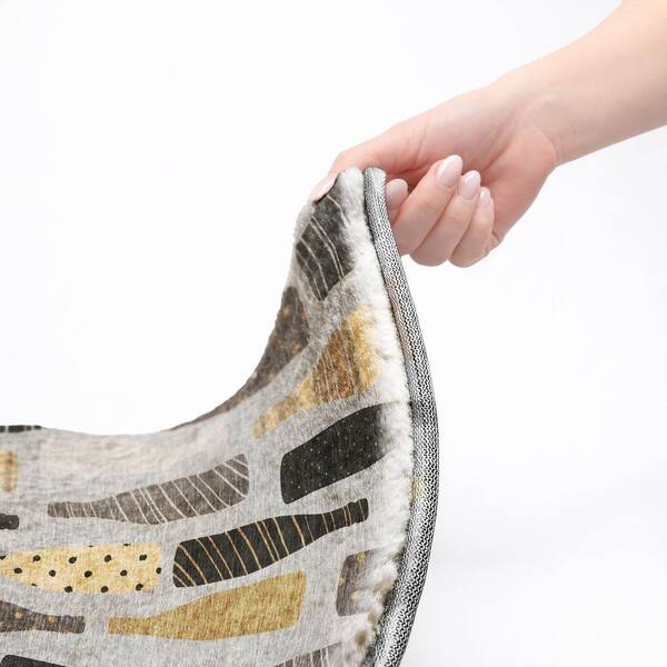 Dream Shag Premium Machine Washable Abstract ADS167 Gray 10 ft. x 14 ft. Area Rug