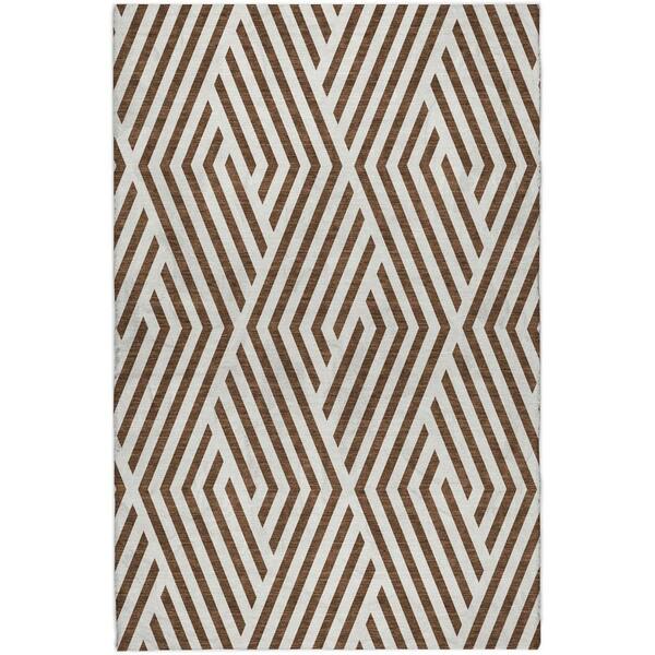 Dream Shag Premium Machine Washable Abstract ADS550 Brown 9 ft. x 12 ft. Area Rug