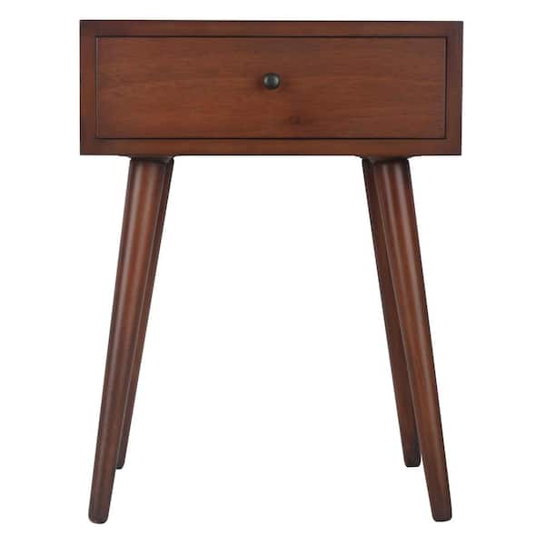 Decor Therapy Mid Century Walnut 1-Drawer End Table