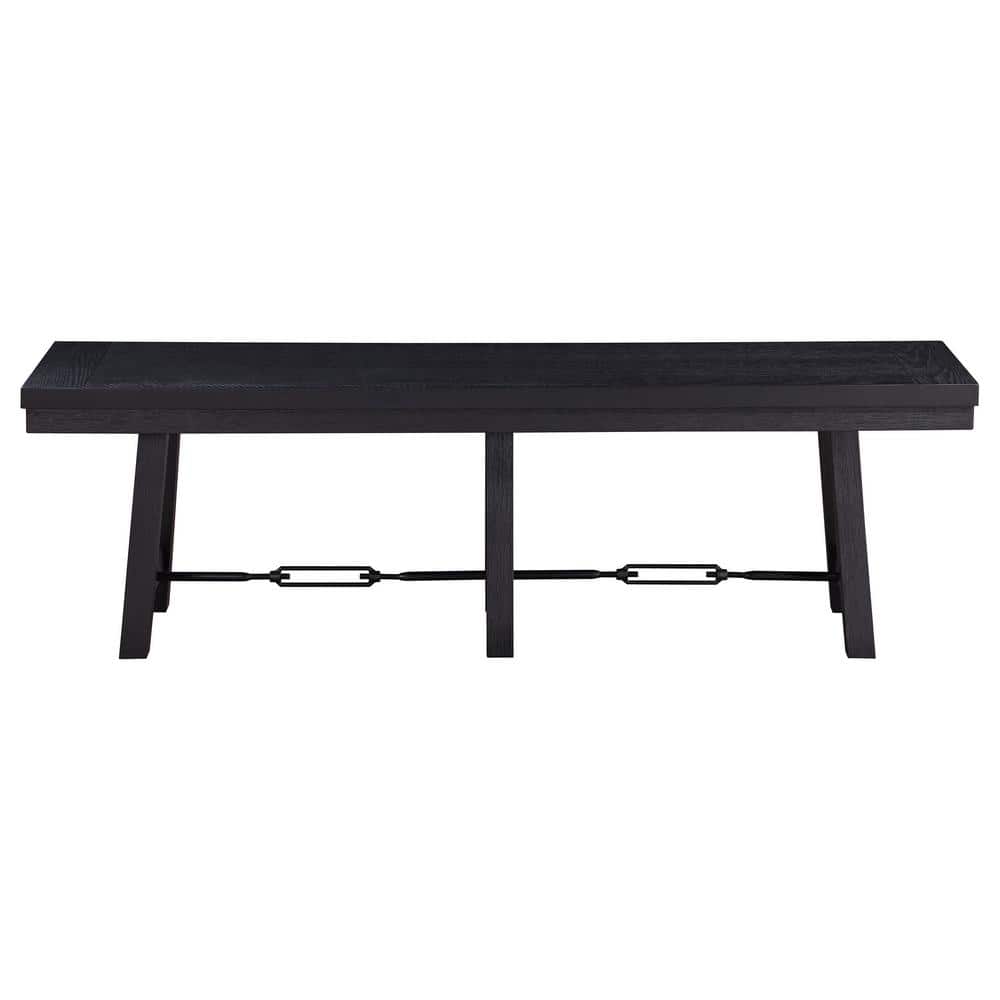 Newport Black Trestle Industrial Dining Bench