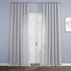Portrait Grey Gray Italian Faux Linen Light Filtering Curtain - 50 in. W x 84 in. L (1 Panel)