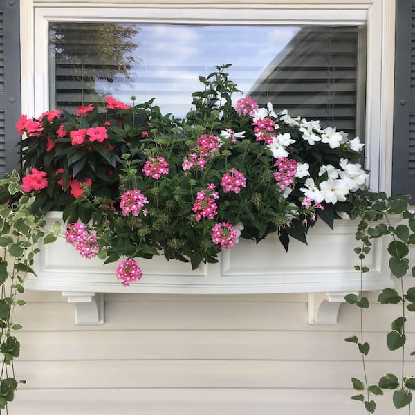 Nantucket 48 in. x 11.5 in. Self-Watering White Polyethylene Window Box