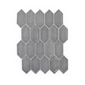 Caldera Charcoal Blue 10 in. x 13 in. Hexagon Gloss Glass Mosaic Wall Tile (0.902 Sq. Ft./Each)
