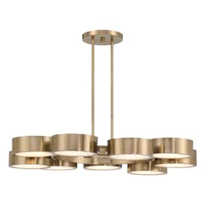 Breegan Jane by Savoy House Talamanca 9-Light Noble Brass Dimmable 3000K Integrated LED Chandelier