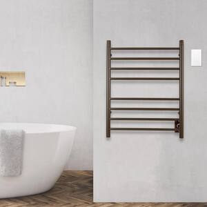 Prestige Dual 8-Bar Hardwired and Plug-in Electric Towel Warmer in Oil Rubbed Bronze with Wall Wi-Fi Timer