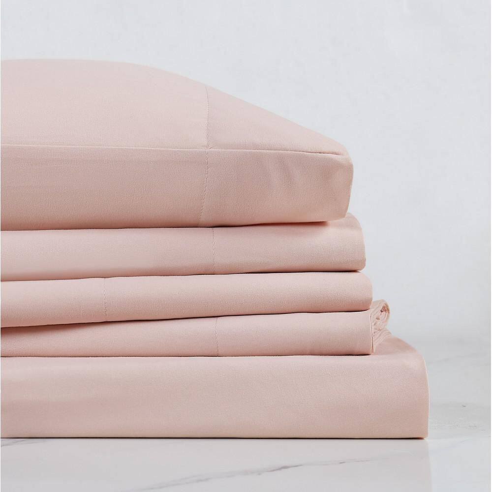 Blush King Solid Microfiber 3-Piece Sheet Set