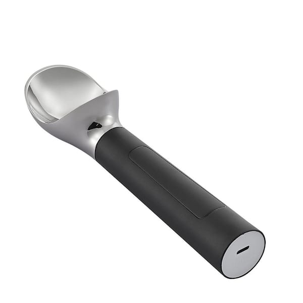 Black Waterproof Heated Ice Cream Scoop, Electric Scooper with LED Display for Hard Ice Cream