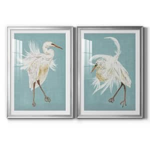 Heron Plumage V by Wexford Homes 2-Pieces Framed Abstract Paper Art Print 22.5 in. x 30.5 in.