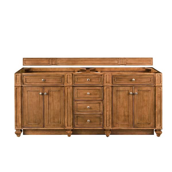 James Martin Vanities Bristol 72.0 in. W x 22.5 in. D x 32.8 in. H Single Bath Vanity Cabinet without Top in Saddle Brown