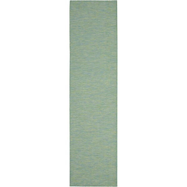 8' Runner ft. Blue Solid Color Area Rug