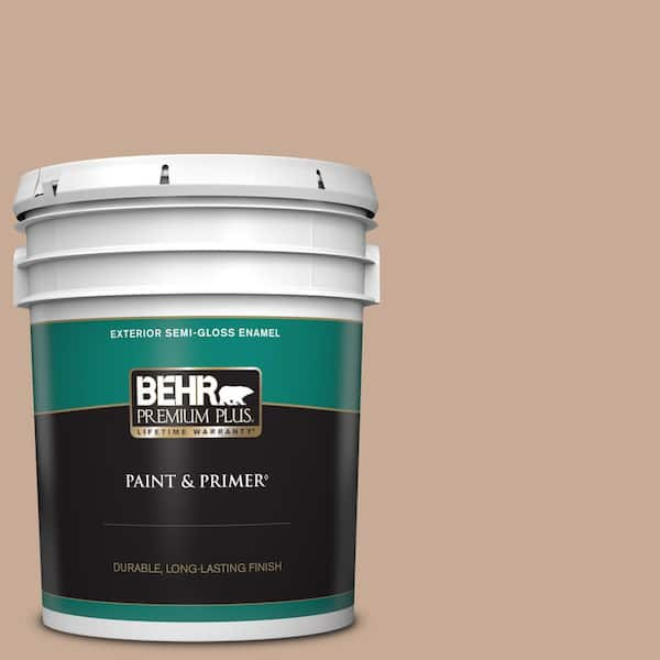 BEHR PREMIUM PLUS 5 gal. #S220-3 Sanderling Semi-Gloss Enamel Exterior Paint & Primer