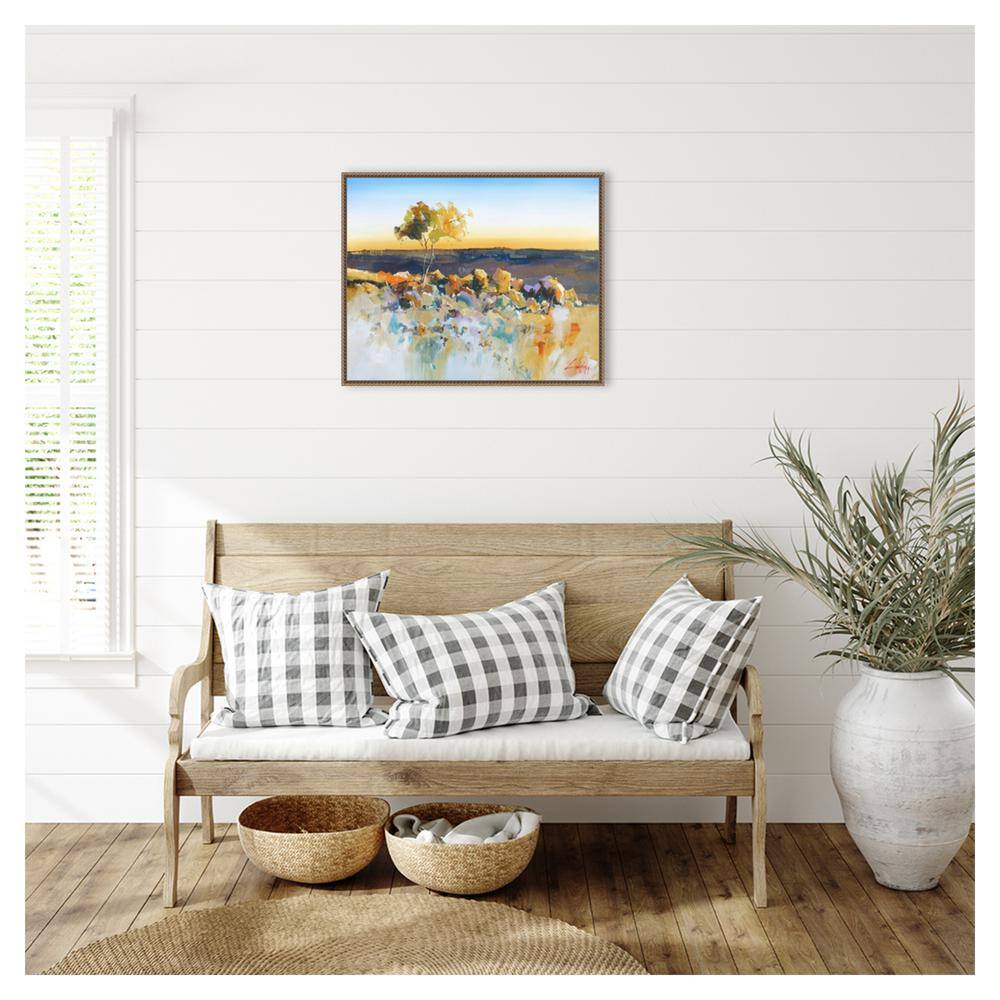 Silverton View Trees Abstract Landscape Canvas with Bronze Frame